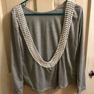 Light gray open back top